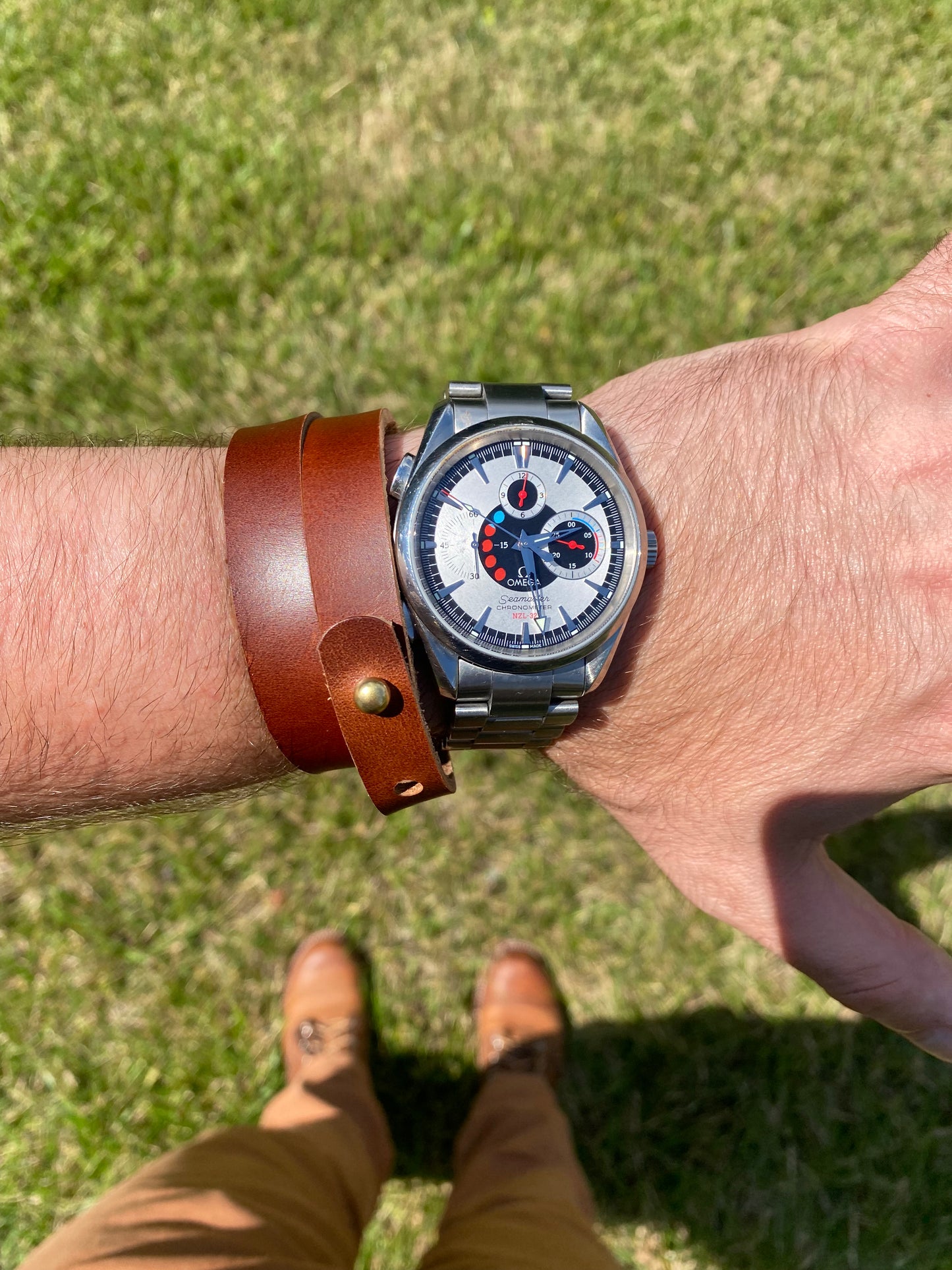 British Tan Double Shot Double Wrap Cuff