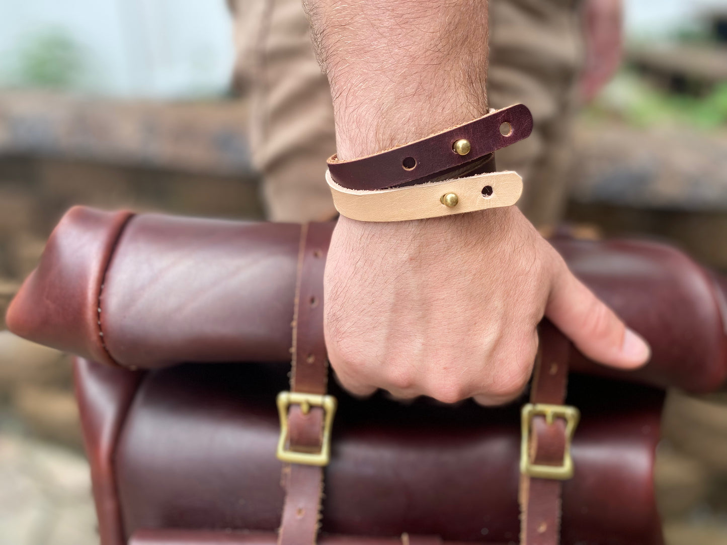 Seidel Oxblood Double Shot Double Wrap Cuff
