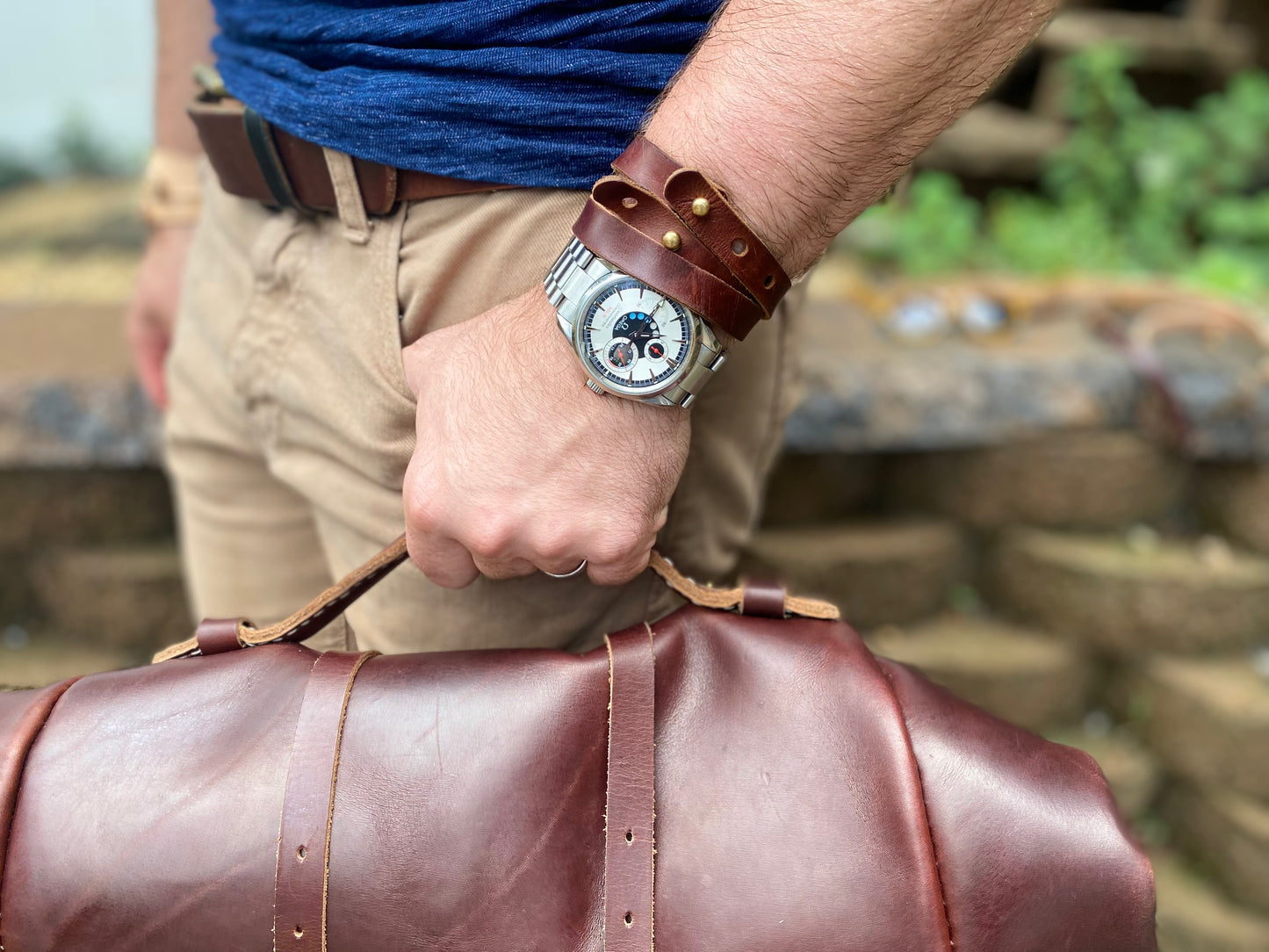 Seidel Oxblood Double Shot Double Wrap Cuff