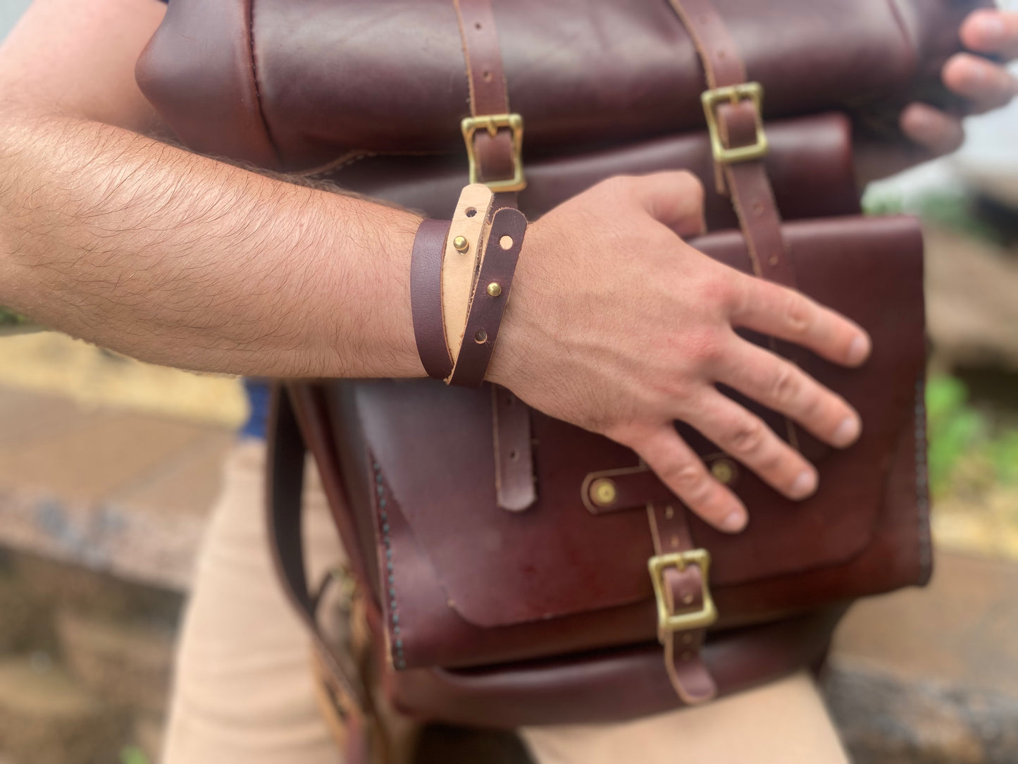 Seidel Oxblood Double Shot Double Wrap Cuff