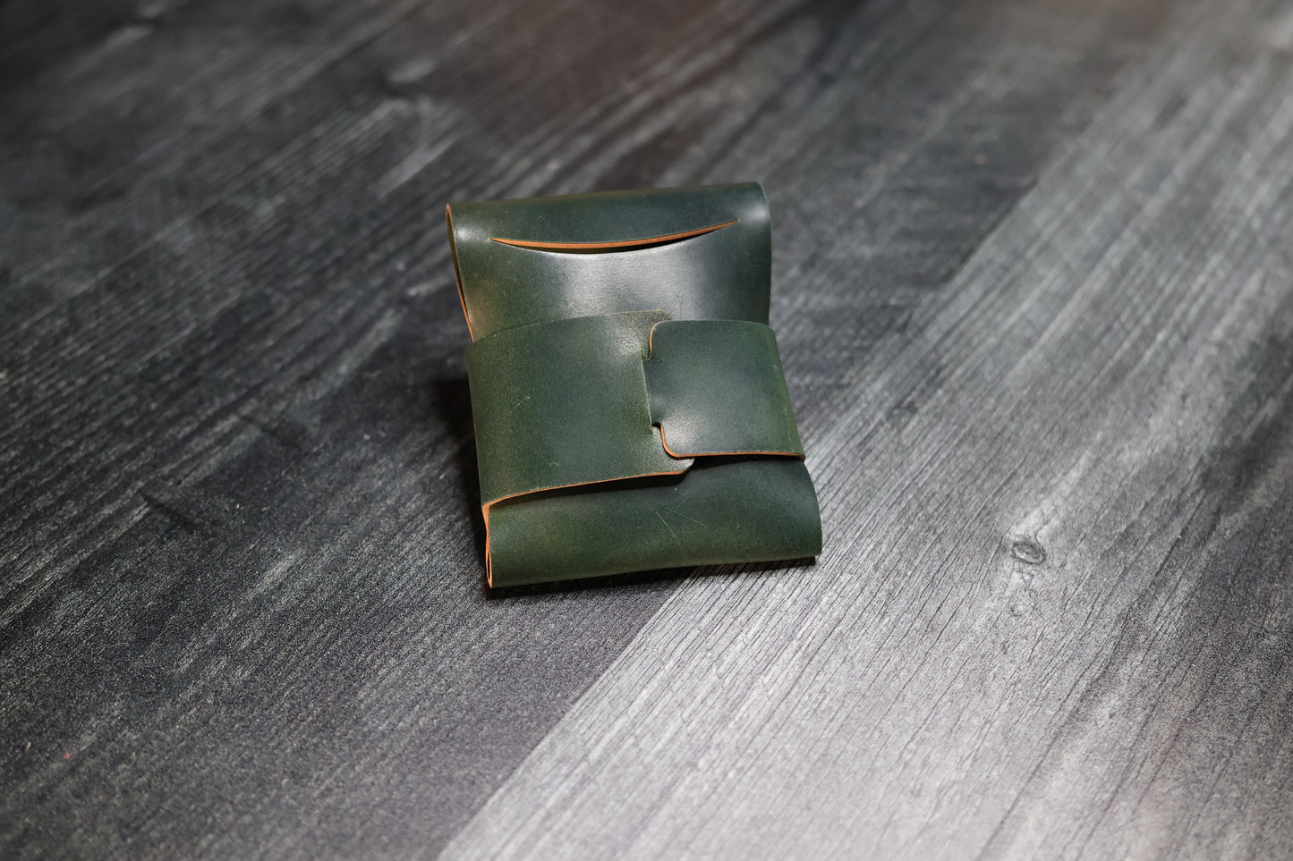 WEAVER CRAFTED Marble Green Shell Cordovan Card Holder Wallet V3
