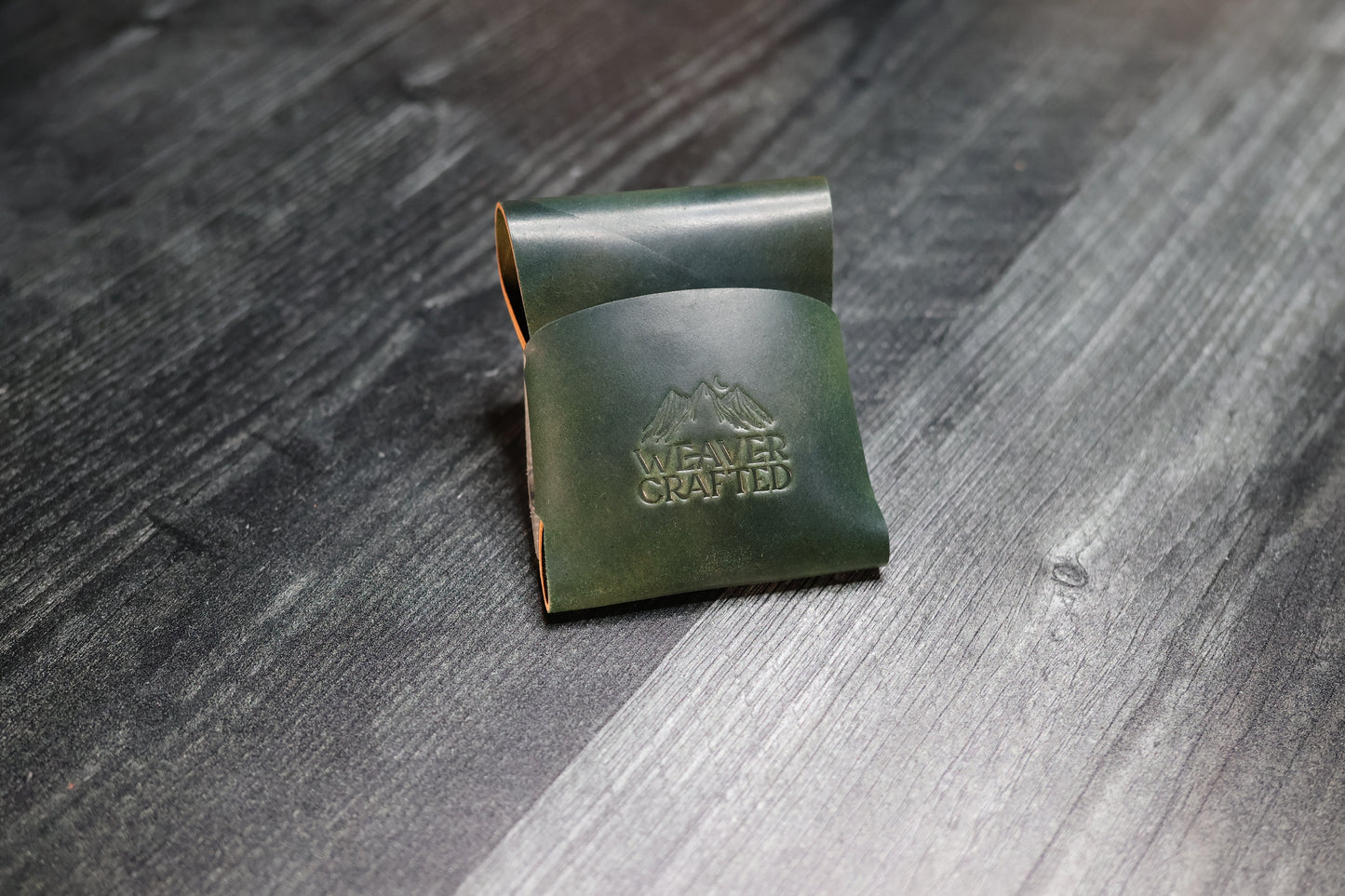 WEAVER CRAFTED Marble Green Shell Cordovan Card Holder Wallet V3