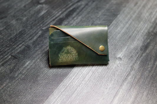 WEAVER CRAFTED Marble Green Shell Cordovan Card Holder Wallet V1