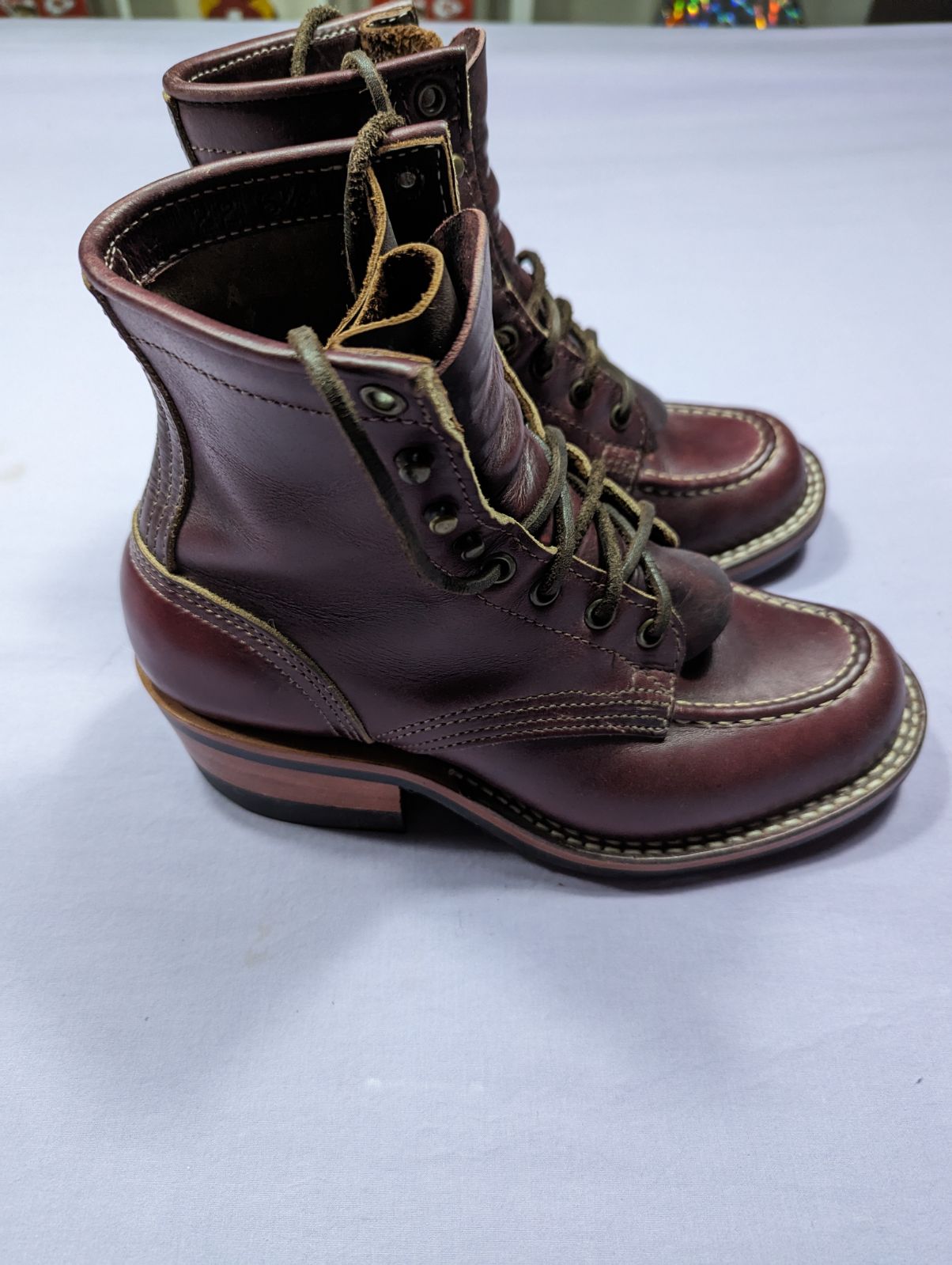 Nick's Moc Toe Boots, 55 last, color 8 CXL, 6.5FF