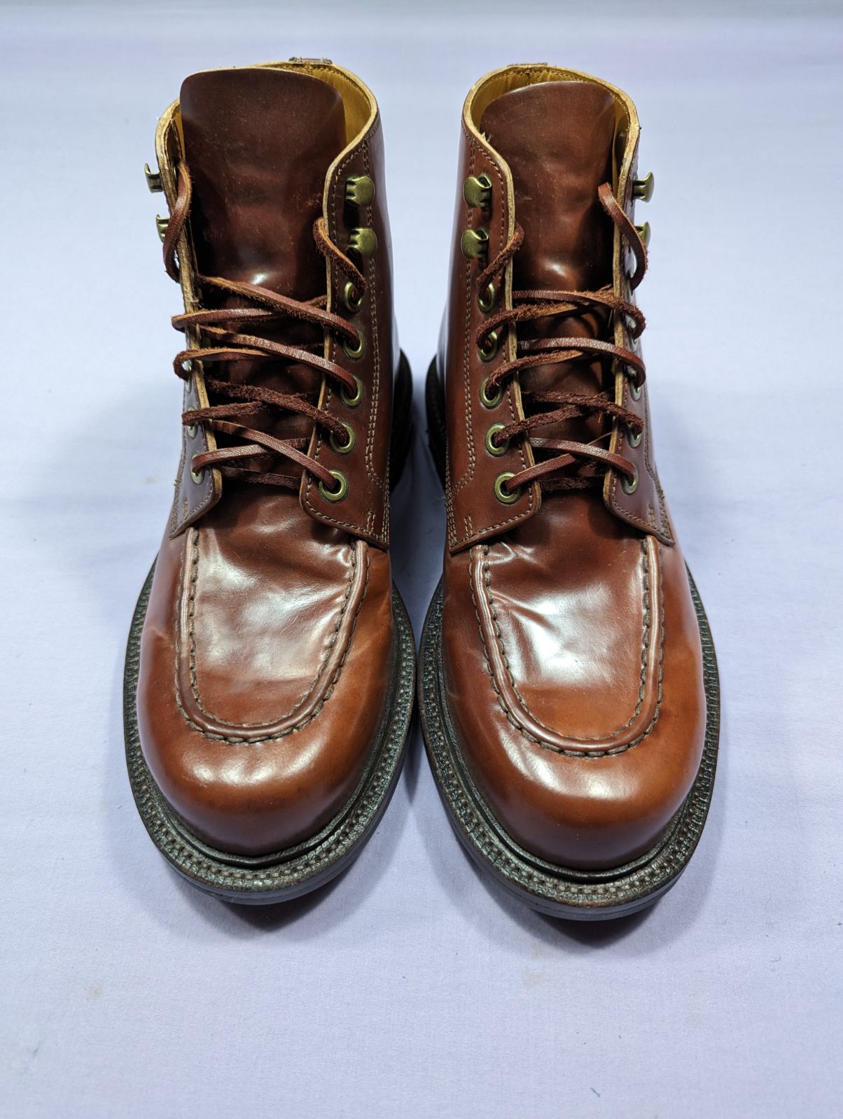 Grant Stone Brass Boot Garnet Shell Cordovan, 6.5EEE