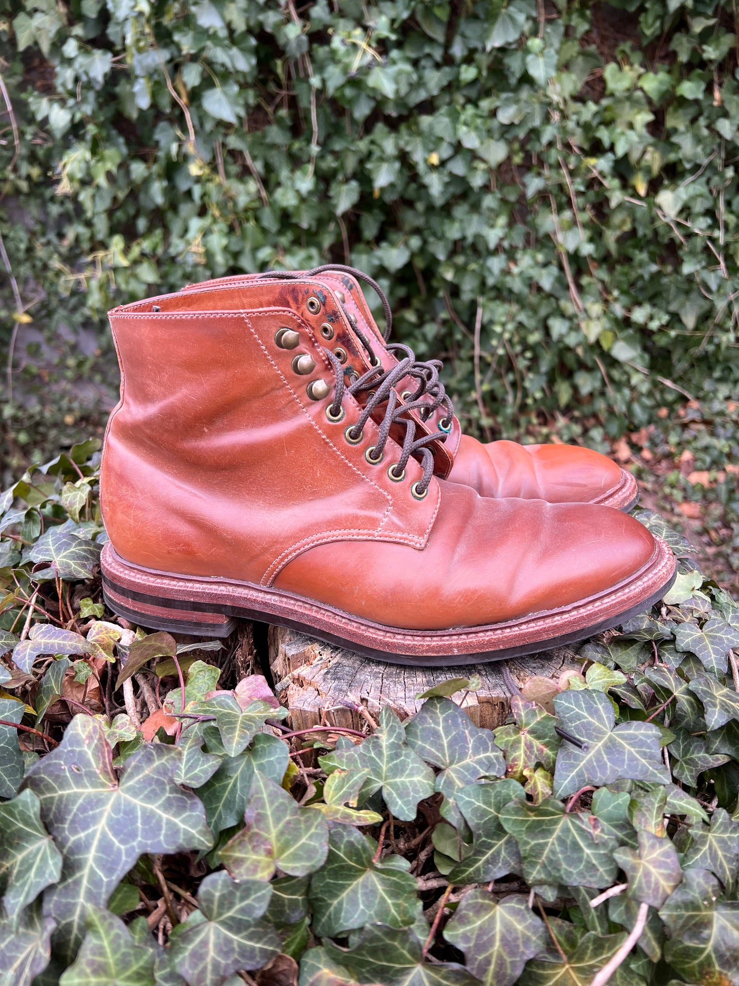Grant Stone Edward Boots in Natural Shell Cordovan