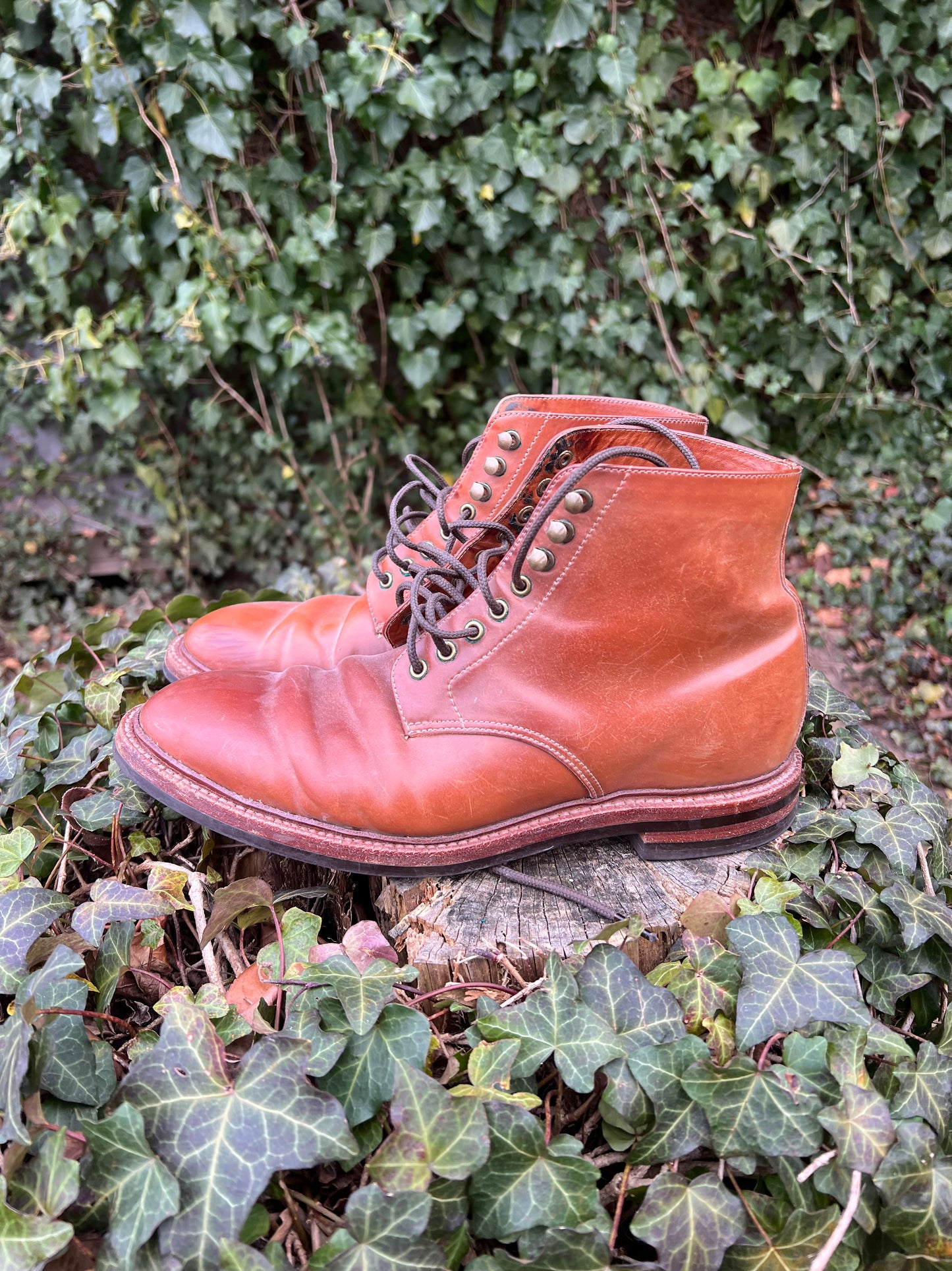 Grant Stone Edward Boots in Natural Shell Cordovan