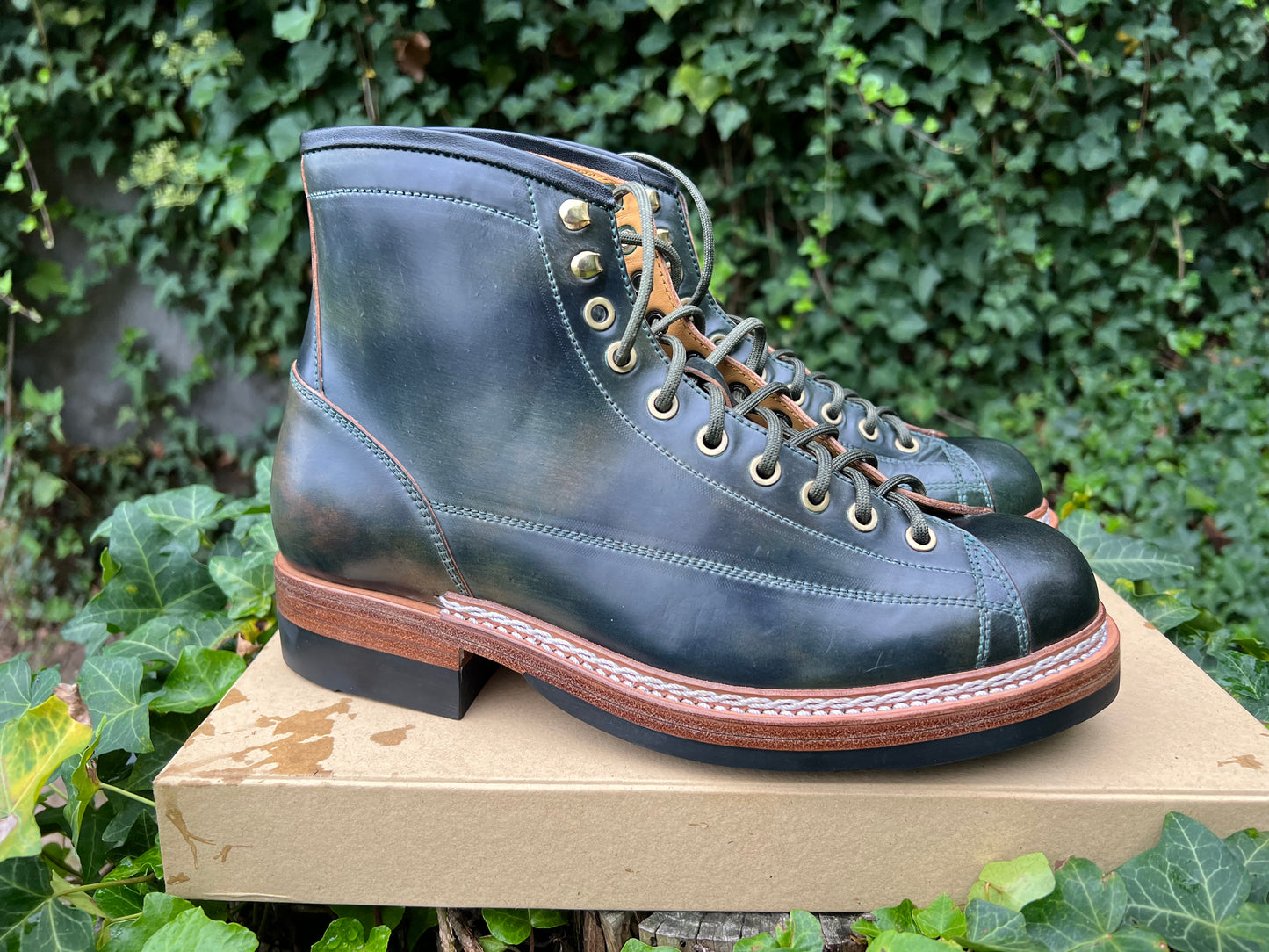 Junkard Monkey Boots in Marbled Black Shell Cordovan, size 41