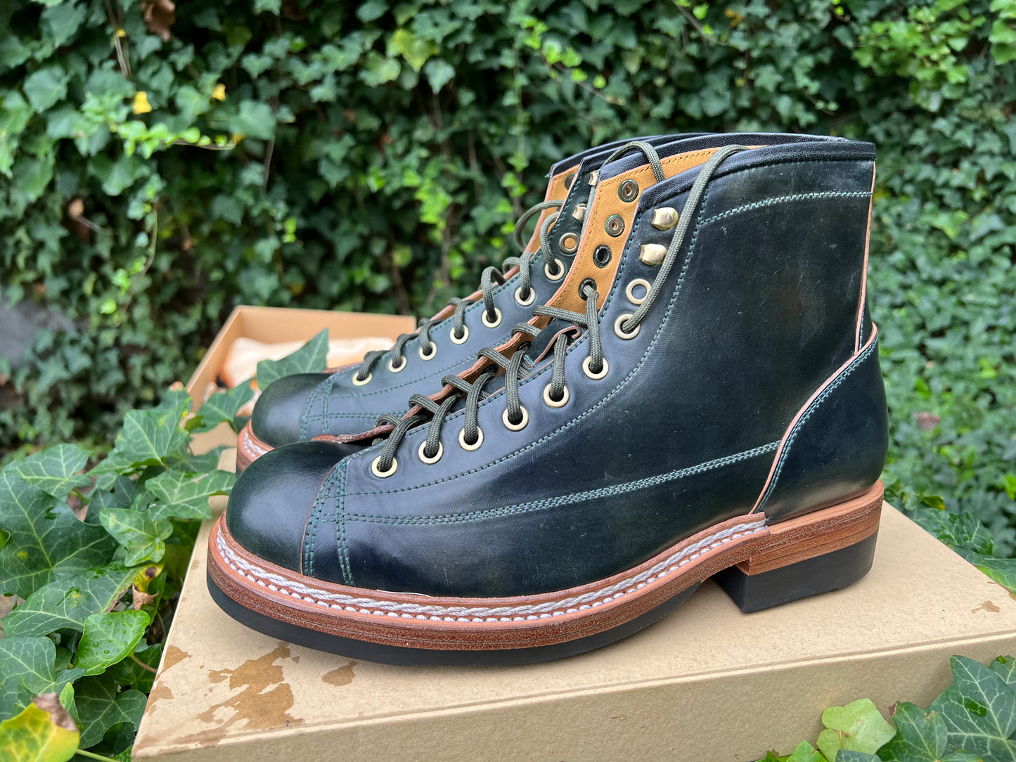 Junkard Monkey Boots in Marbled Black Shell Cordovan, size 41